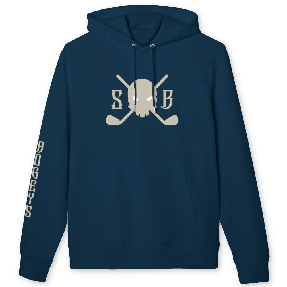Maroon hoodie with a colorful graphic design on a white background