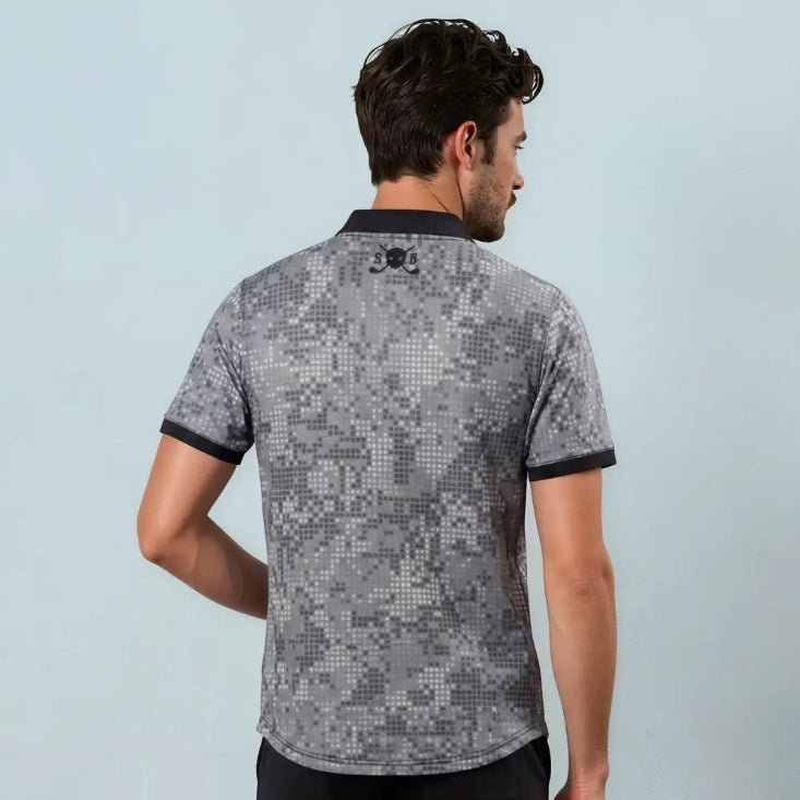 Arctic Camo Blade Collar Golf Polo - Skull & Bogeys Golf Co.