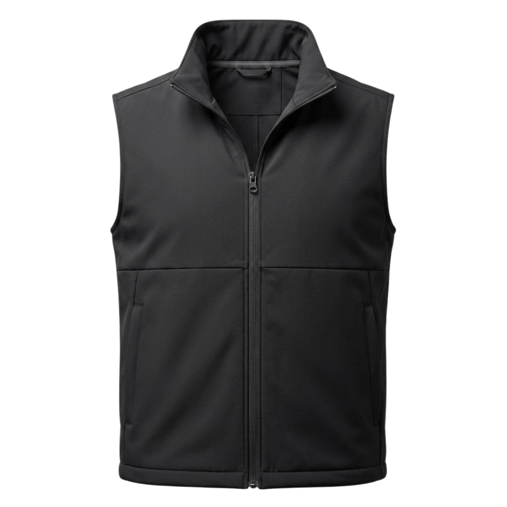 Skull & Bogeys Citadel 5K soft shell golf vest, front view