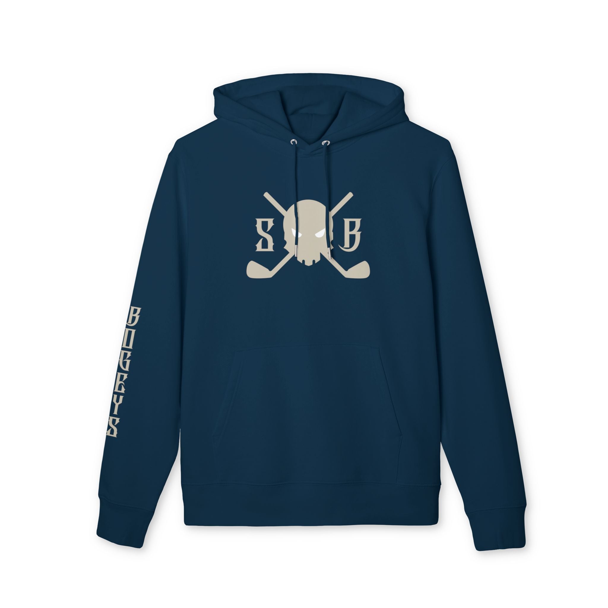 Maroon hoodie with a colorful graphic design on a white background