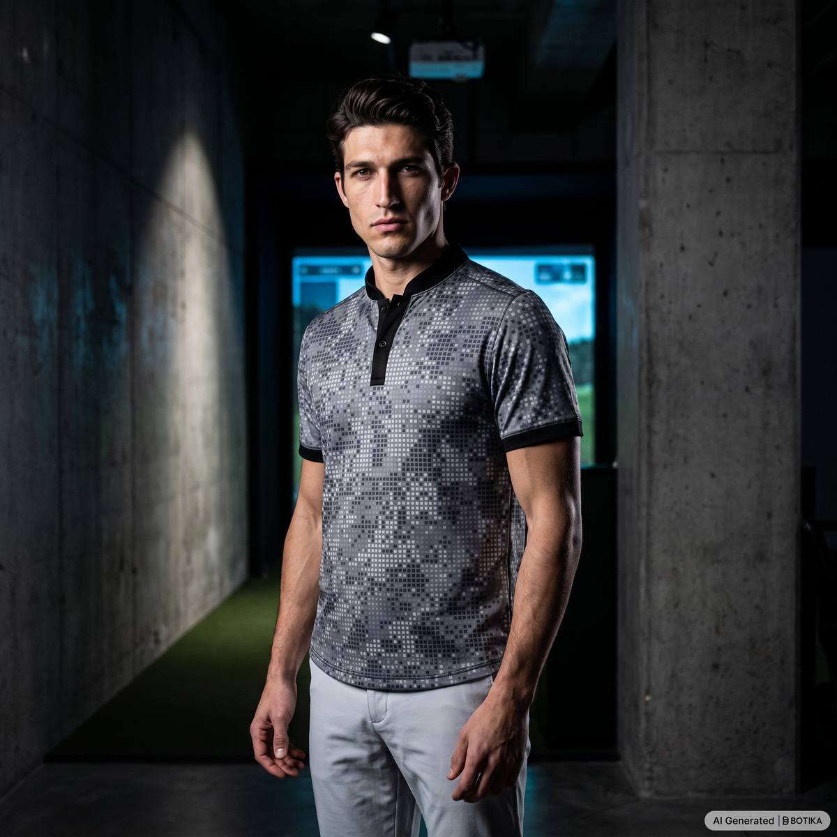Arctic Camo Blade Collar Golf Polo