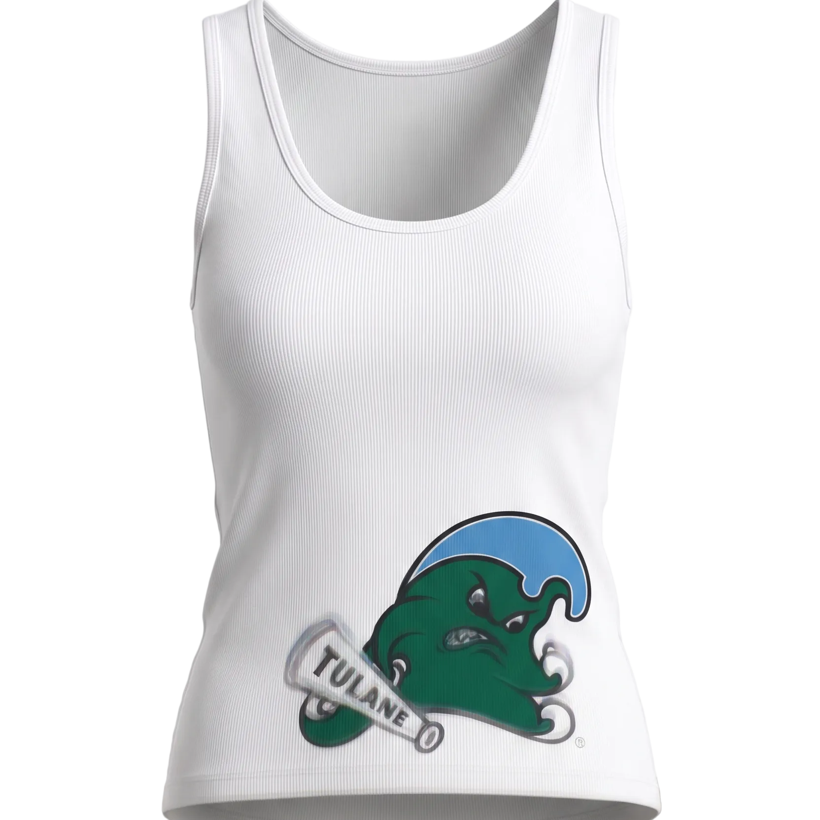 Tulane Angry Wave Women's Racerback Tank Top - Skull & Bogeys Golf Co.