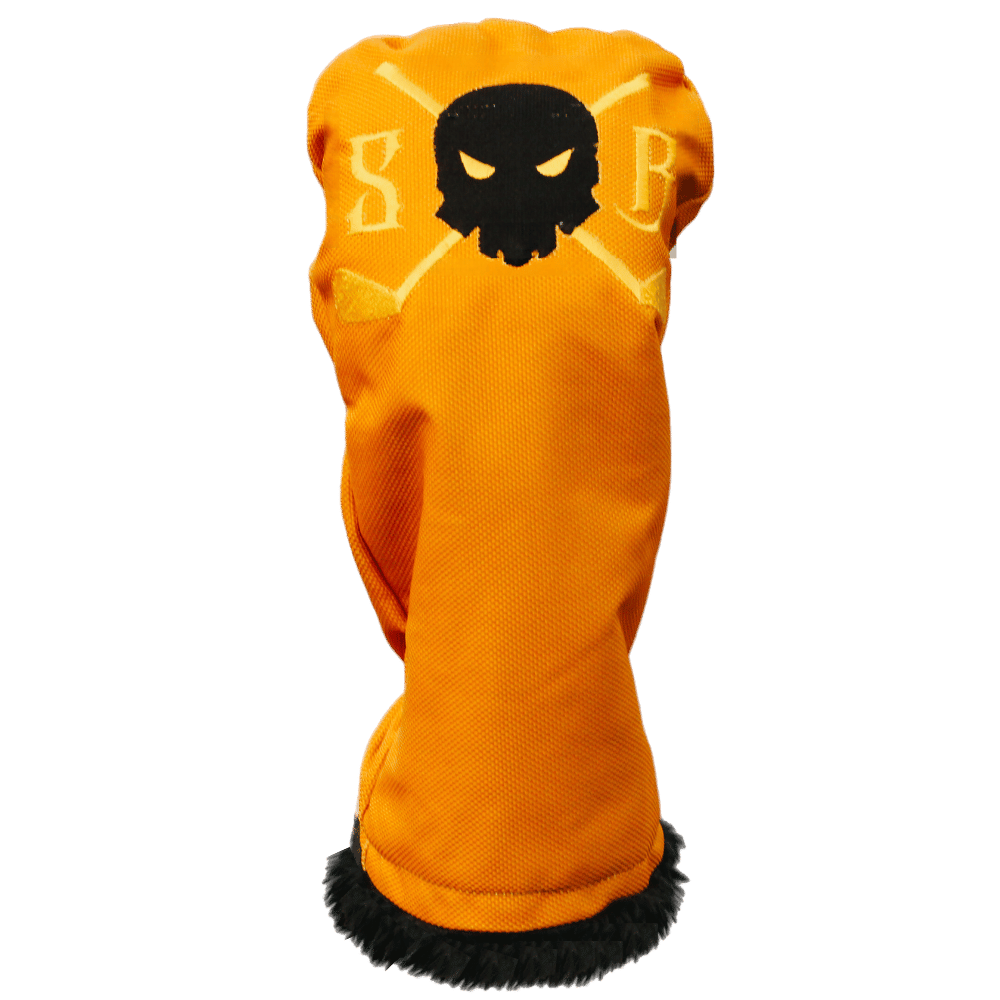 Golden Ingot Waterproof Driver Headcover in gold, embroidery detail