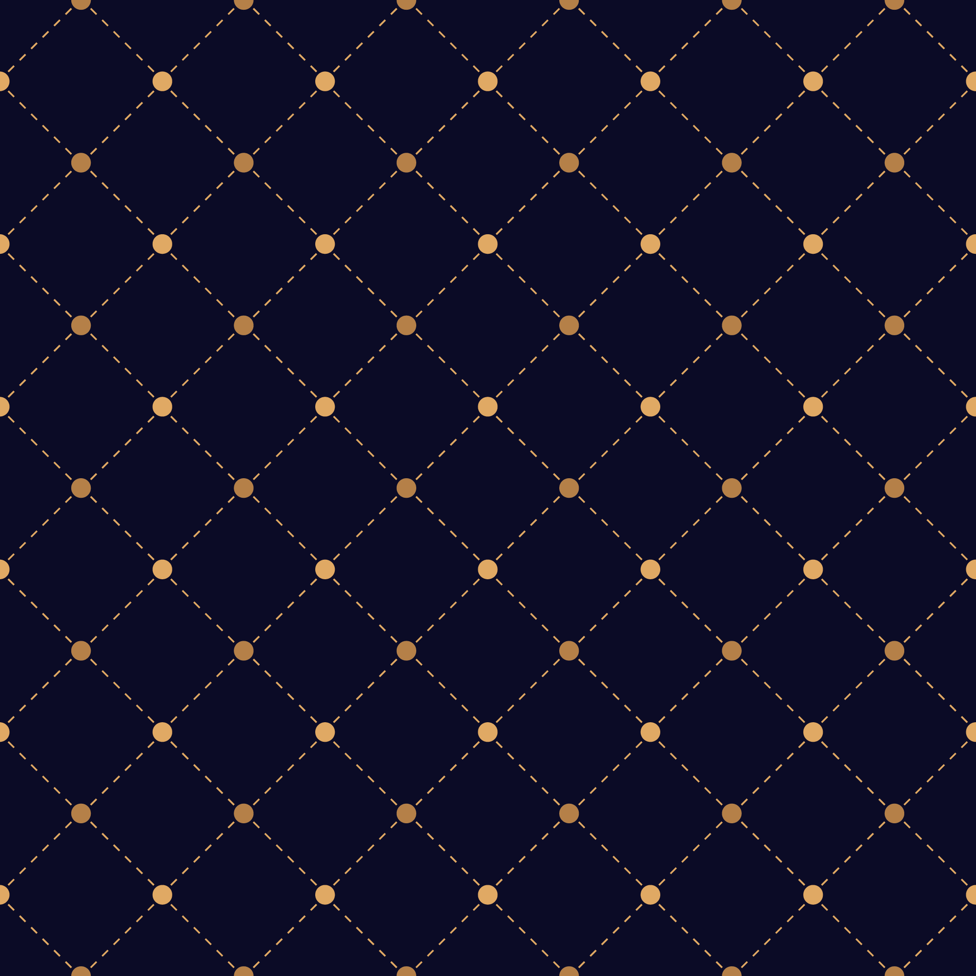 Navy blue background with a gold diamond pattern