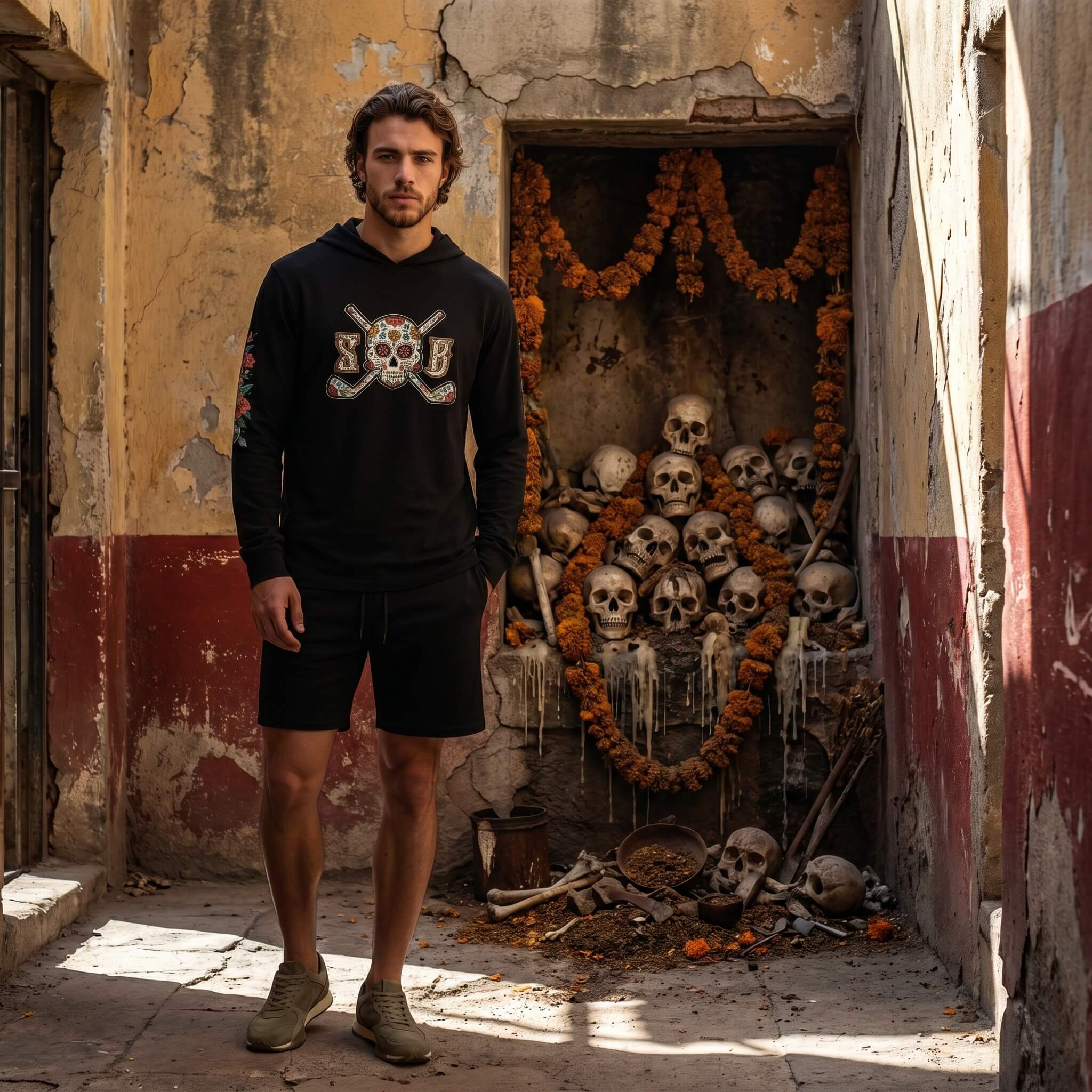 Calaveras Long Sleeve Hooded Tee (Men's)-thumbmail-1