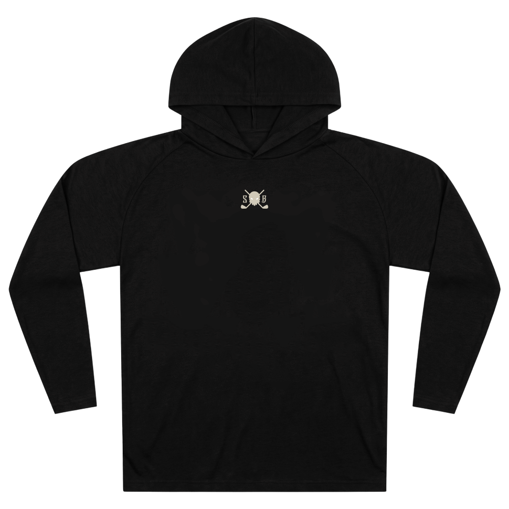 Skull & Bogeys Kinetic Vector UPF 44+ hooded sun tee, front view