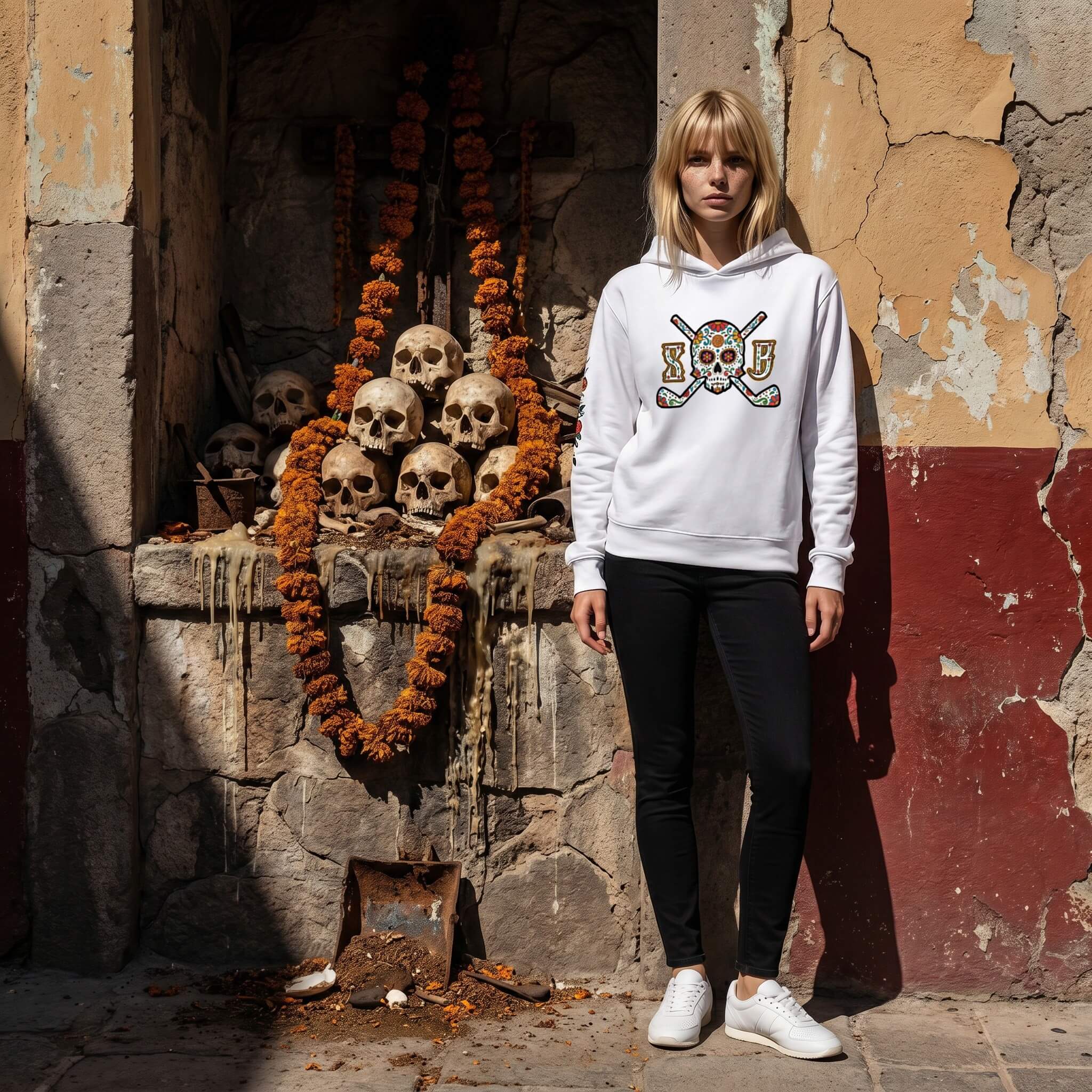 Calaveras Long Sleeve Hooded Tee (Women's)-thumbmail-1