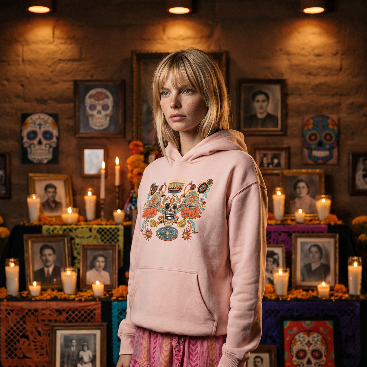 Sol & Sombra Calavera Hoodie - Blush Pink Female - Skull & Bogeys Golf Co.