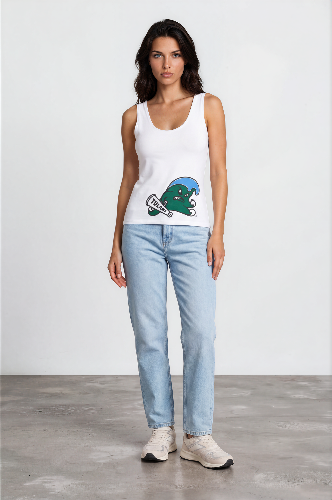 Tulane Angry Wave Women's Racerback Tank Top-thumbmail-3