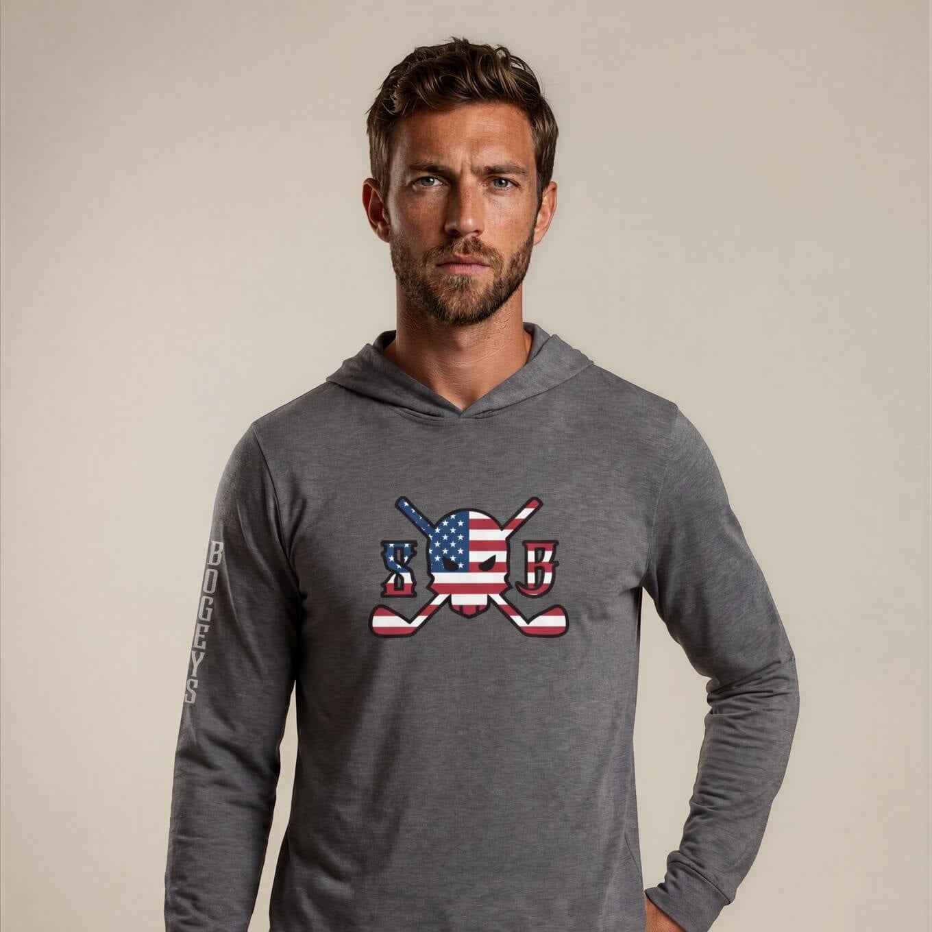 Patriot Men’s Long Sleeve Hooded Tee - Skull & Bogeys Golf Co.