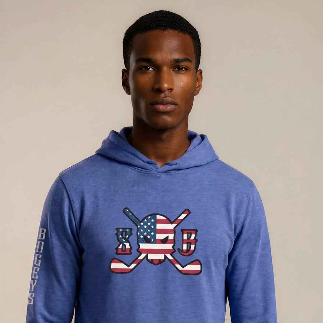 Patriot Men’s Long Sleeve Hooded Tee - Skull & Bogeys Golf Co.